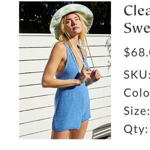 Free People- Clear Skies Fauxchet Sweater Romper